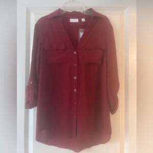 Women’s NY&C Maroon Blouse - Size S